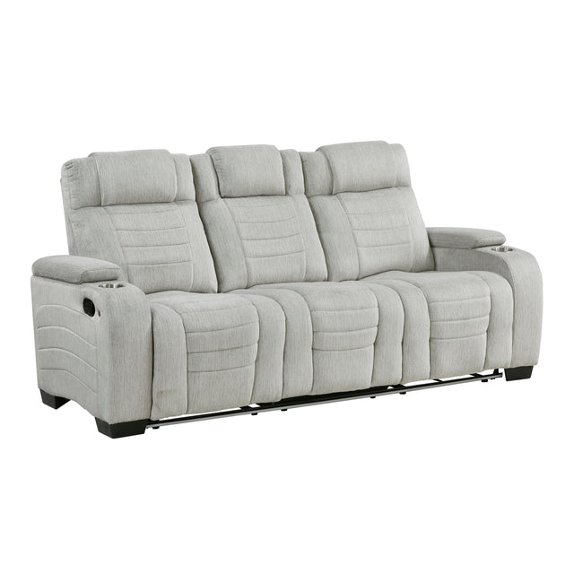 Ronan Light Gray Double Reclining Living Room Set 8455
