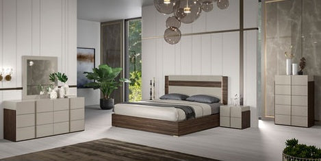 Aryan Collection Beige LED Bedroom Set