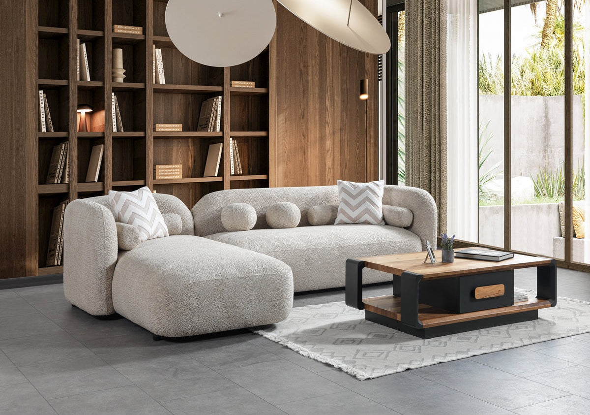 Liva Sand Boucle LAF 110" Sectional