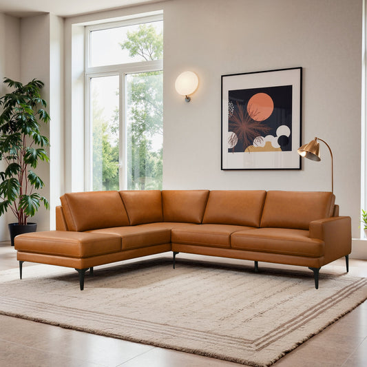 Bristol Durable Vegan Leather Left-Facing Sectional Sofa
