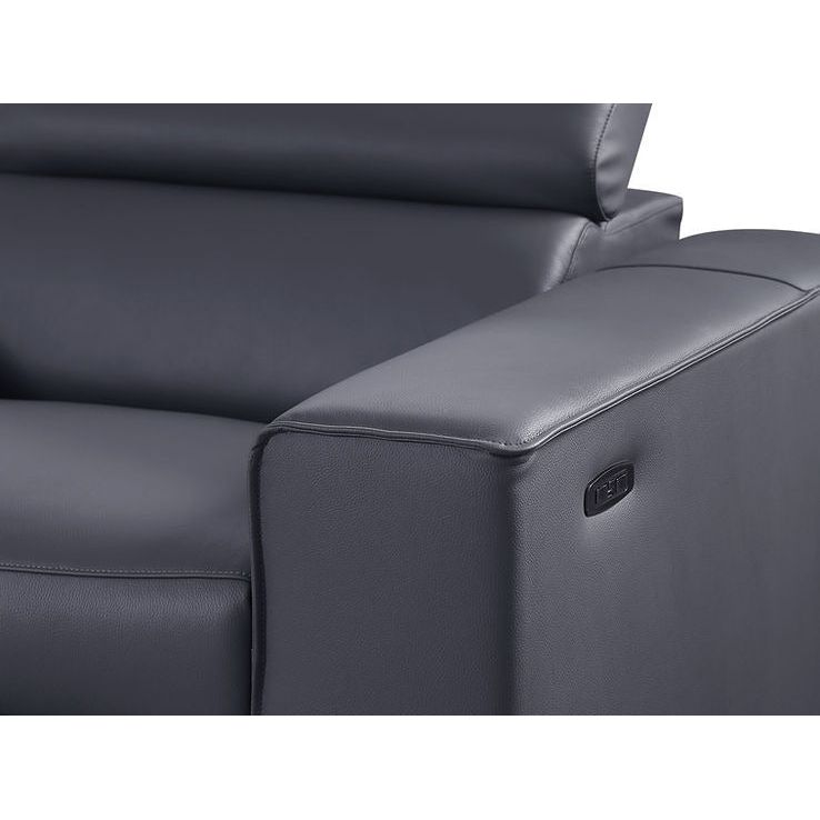 Picasso Dark Grey 3-POWER  Leather Match 7pc Sectional  MI631