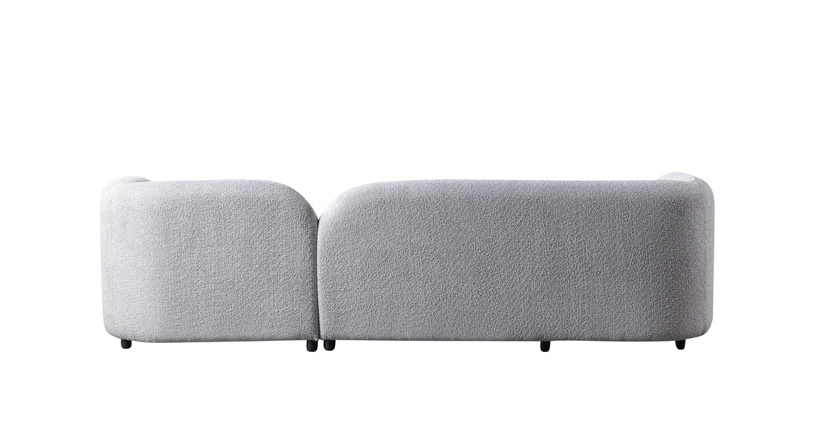 Liva Gray Boucle RAF 110" Sectional