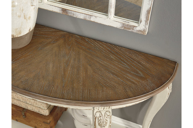 Realyn White/Brown Sofa Table T743