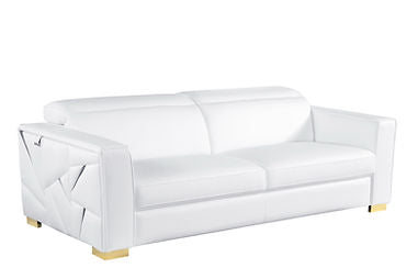 Astra White Italian Leather Sofa and Loveseat MI-1240