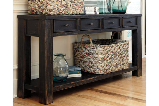 Gavelston Black Sofa/Console Table T732
