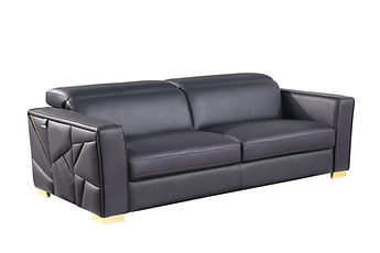 Astra Dark Navy Italian Leather Sofa and Loveseat MI-1240