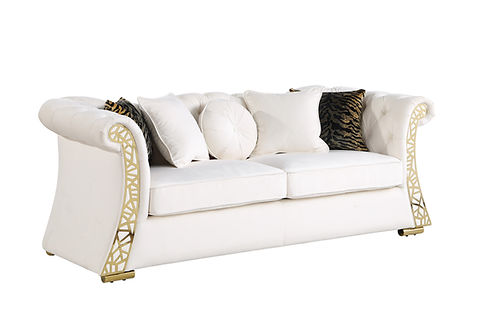 Curamo Cream Velvet Sofa and Loveseat S1600