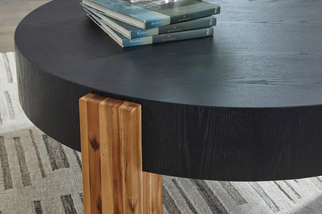 Breenmore Black/Natural 2pc Coffee Table Set T322-12