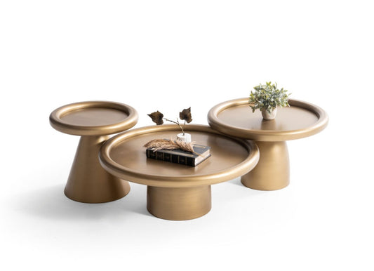 950 Gold 3pc Coffee Table Set