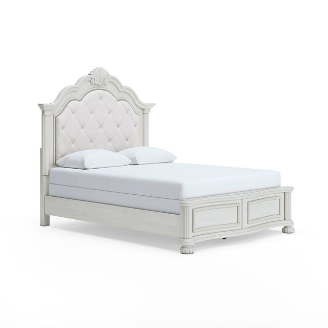 Montelaine Antique White Upholstered Panel Bedroom Set B795