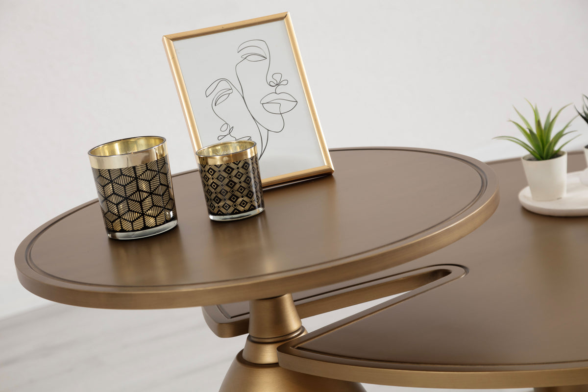 873 Gold 2pc Coffee Table Set