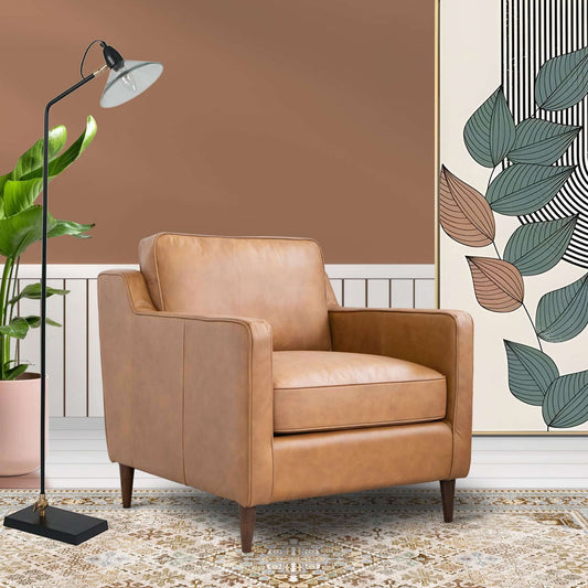 Cooper Tan Genuine Leather Lounge Chair