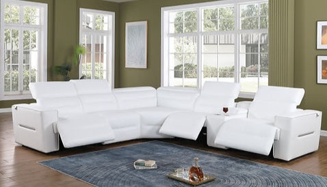 Nexus White POWER Reclining Sectional MI-1260