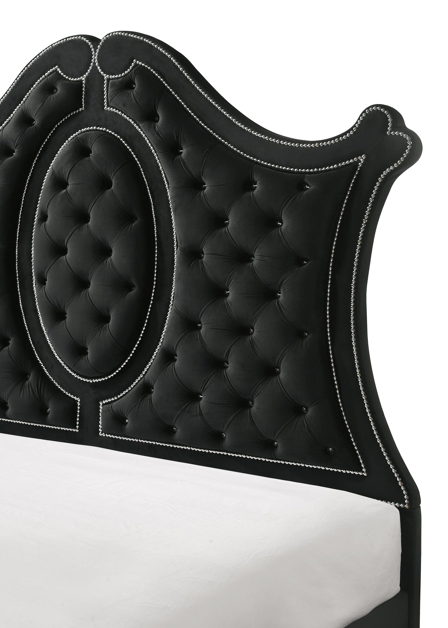 Cameo Black Upholstered Panel Bedroom Set B2180