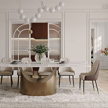 79" Lexi Glossy White Table (Sintered Stone)