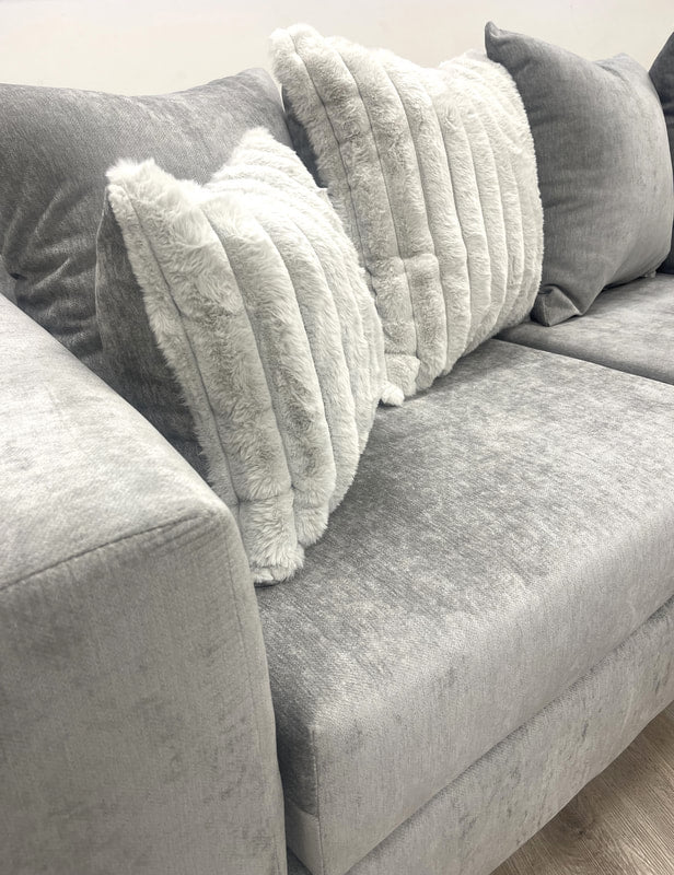 Silver Fabric Sectional  110