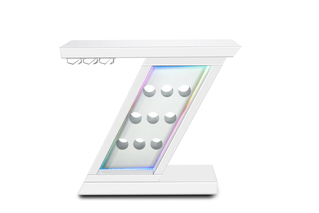 A41 White LED Console Table/Wine Storage