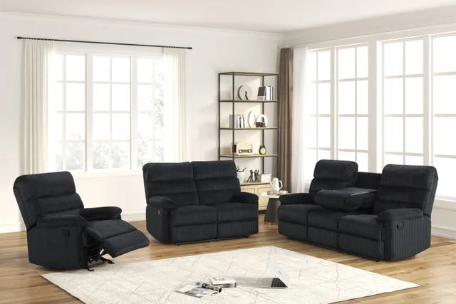 Albert Black  Fabric 3pc Reclining Set