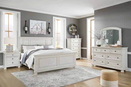 Robbinsdale   Antique White Panel Bedroom Set B742