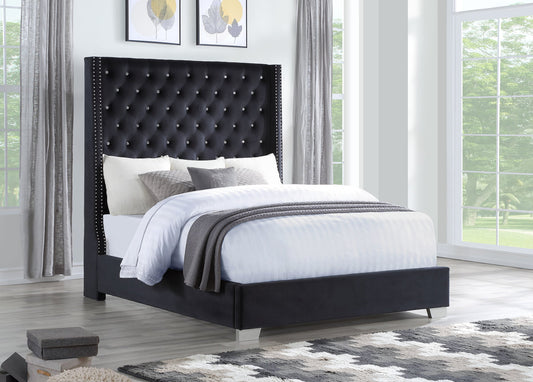 Black Velvet 6 FT Queen Bed | HH328