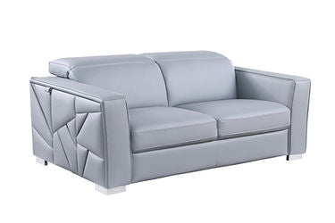 Astra Light Blue Italian Leather Sofa and Loveseat MI-1240
