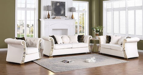 Curamo Cream Velvet Sofa and Loveseat S1600