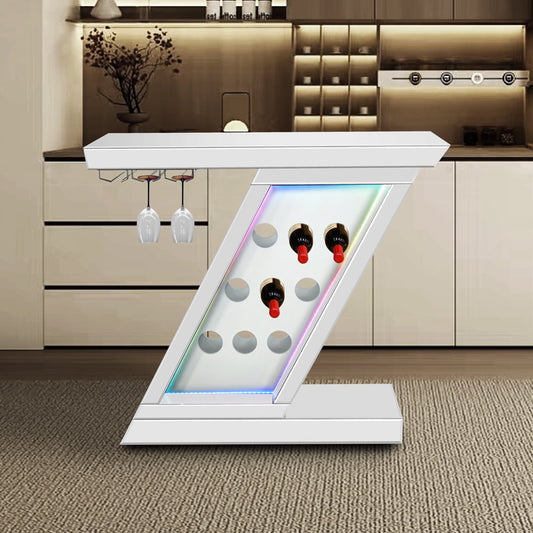 A41 White LED Console Table/Wine Storage