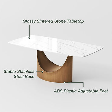 79" Lexi Glossy White Table (Sintered Stone)