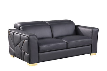 Astra Dark Navy Italian Leather Sofa and Loveseat MI-1240