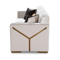 Hilena White/Gold Velvet Living Room Set S2401
