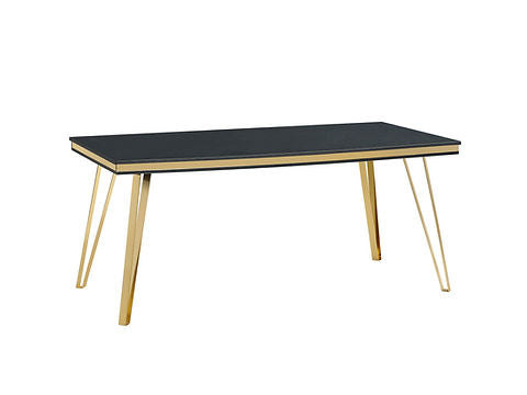 Midnight Black/Gold 7pc Dining Room Set D9060