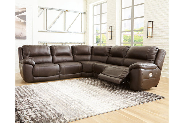 Dunleith Chocolate 5pc POWER Reclining Sectional U71604