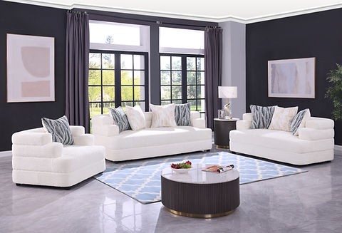 Stepso Cream Boucle Living Room Set S1400