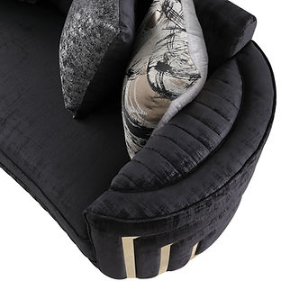 Minerva Black Velvet Sofa and Loveseat S3300