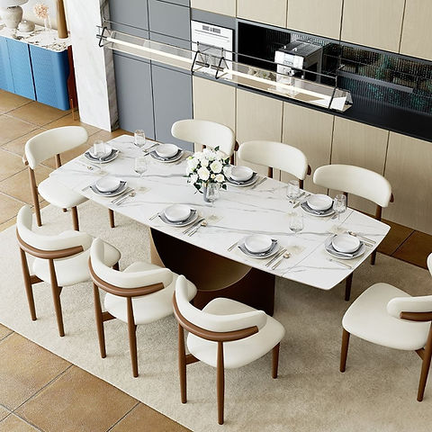 Aman 71"-95"Glossy White Table