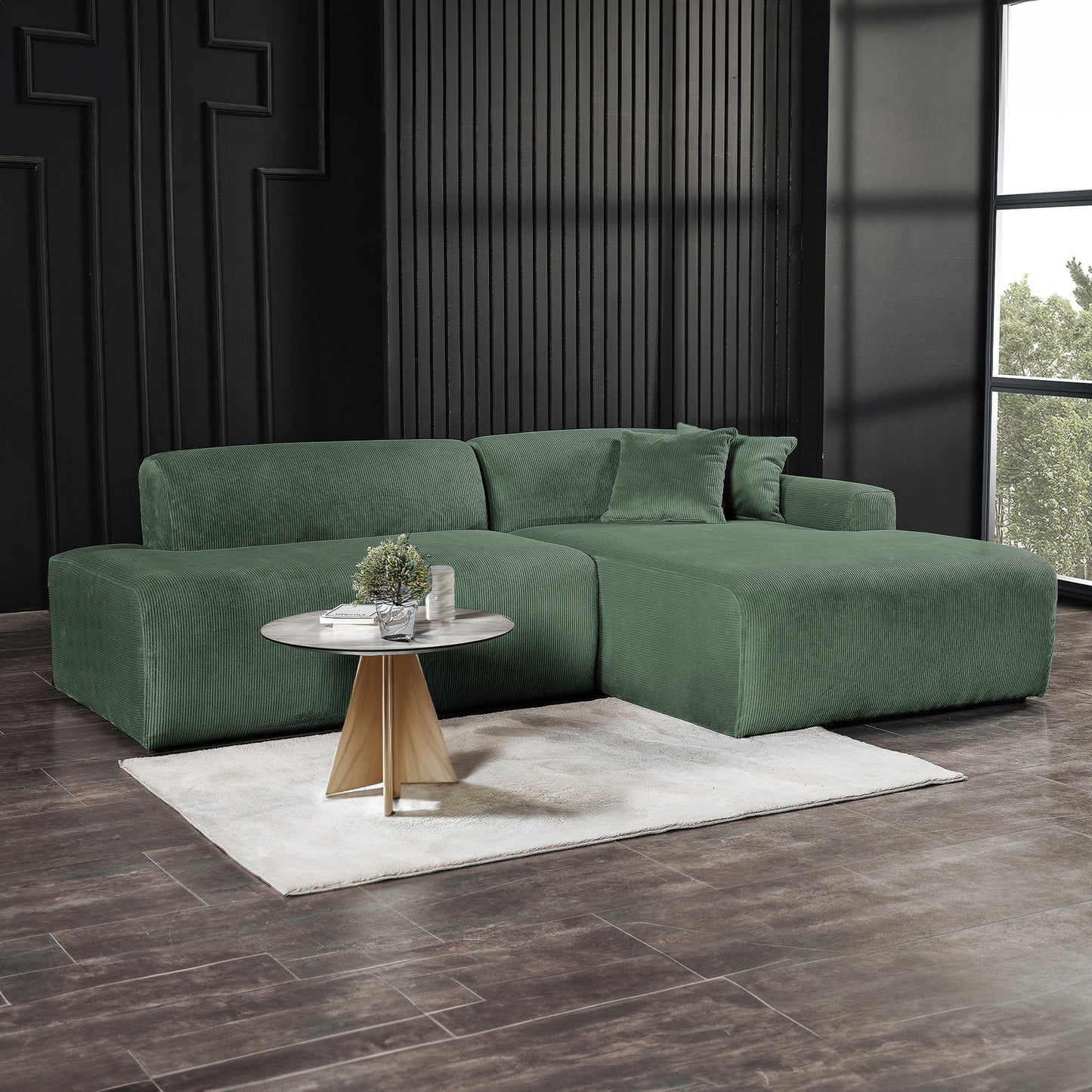 Mar Green RAF Sectional Corduroy Sofa