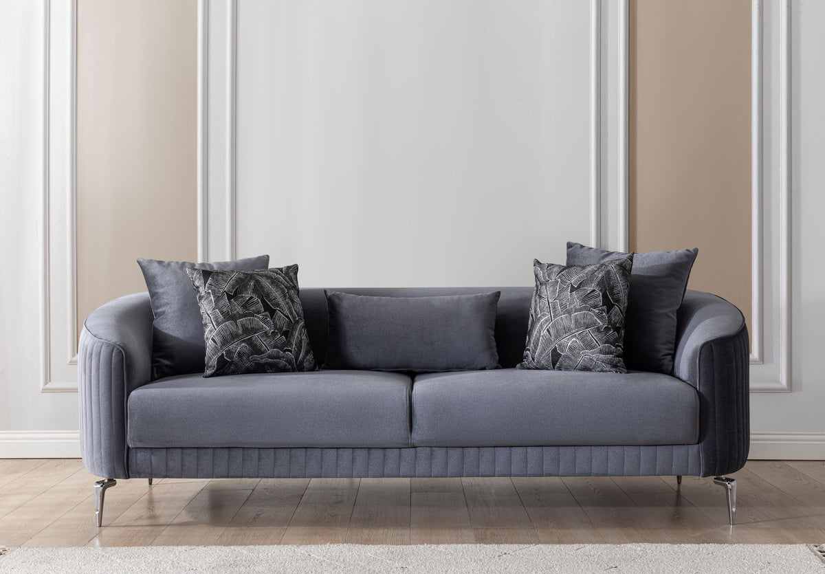 Angela Gray Velvet Living Room Set