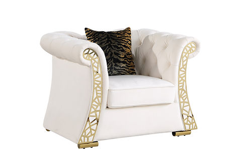 Curamo Cream Velvet Sofa and Loveseat S1600