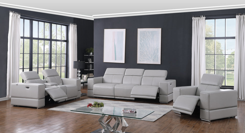 Franco Light Blue POWER Reclining Living Room Set MI-1123