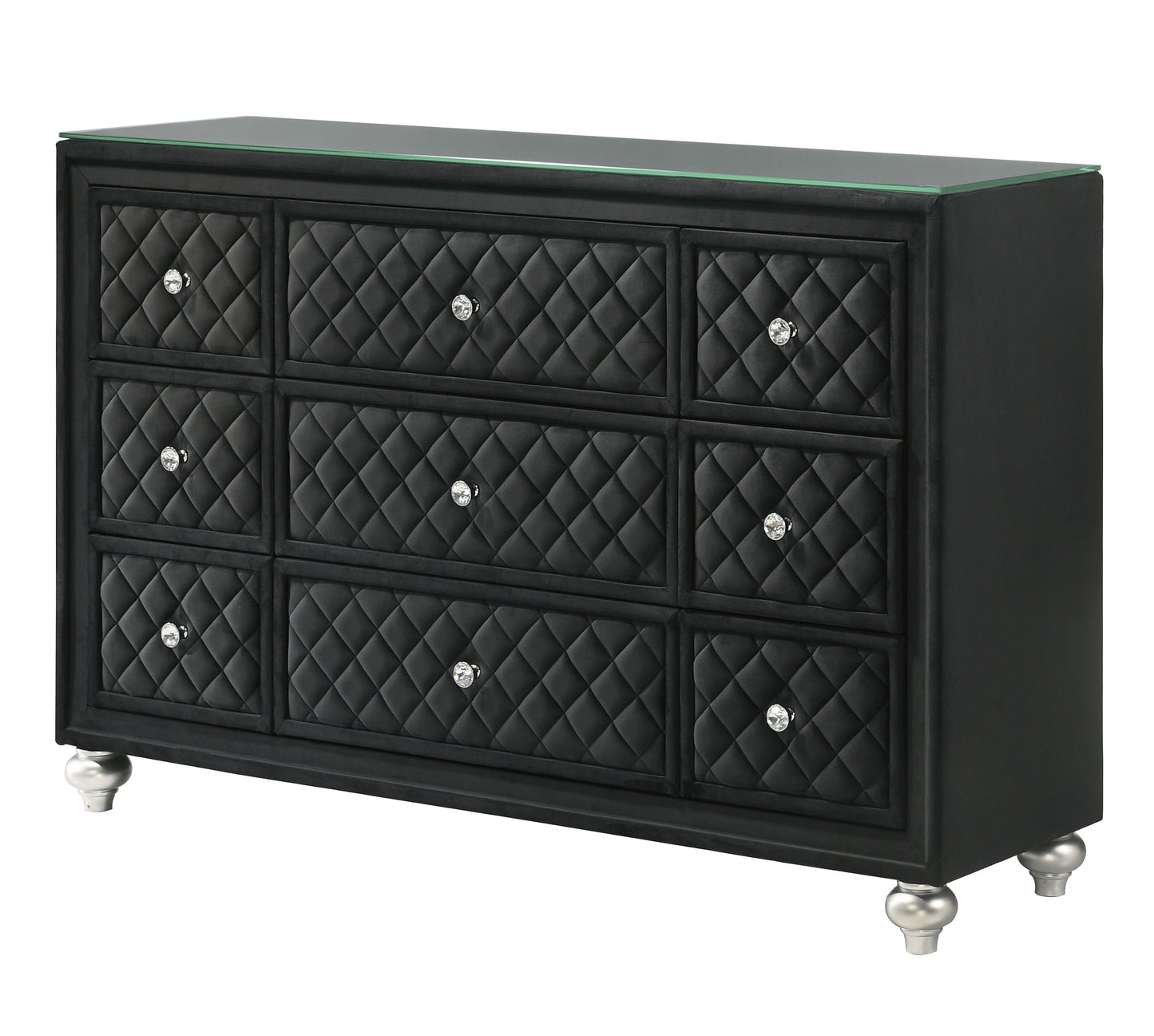 Cameo Black Upholstered Panel Bedroom Set B2180
