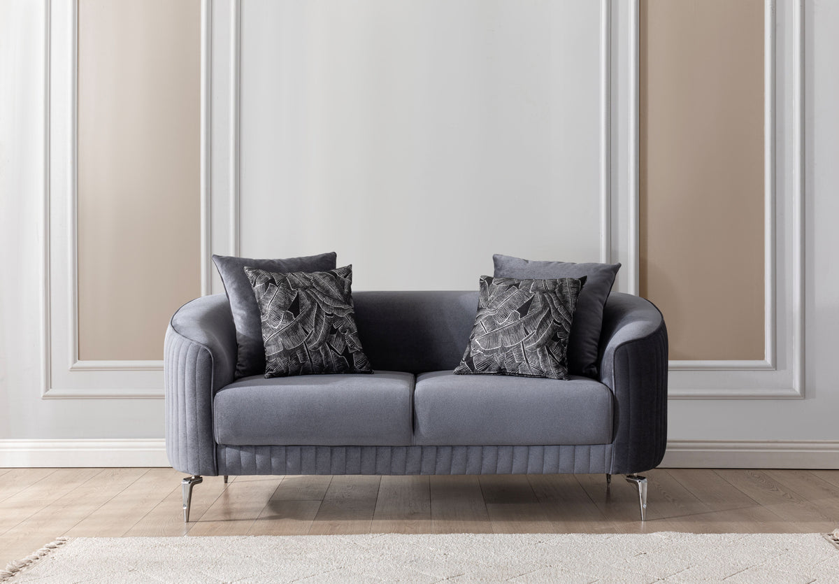 Angela Gray Velvet Living Room Set