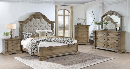 B9010 Light Brown Panel Bedroom Set