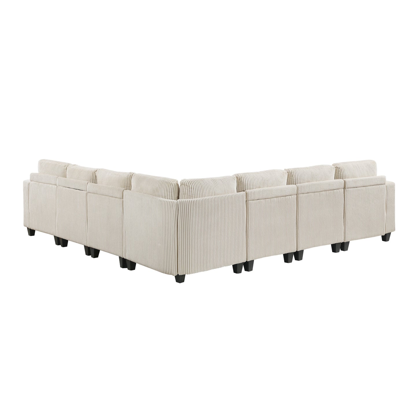 Walterboro Beige Corduroy 7pc Sectional with Storage 9650