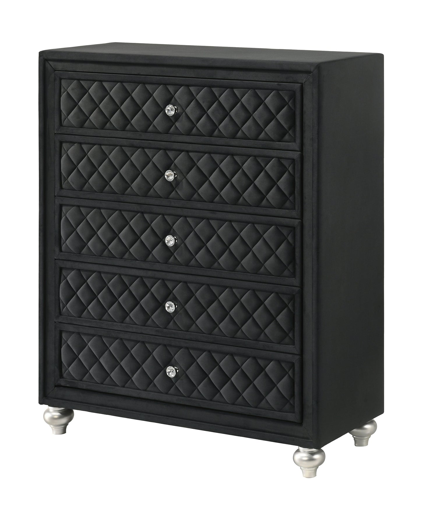 Cameo Black Upholstered Panel Bedroom Set B2180