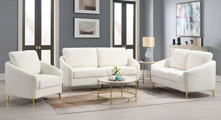 Lila White Boucle Living Room Set S160