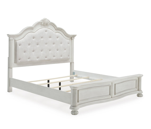 Montelaine Antique White Upholstered Panel Bedroom Set B795