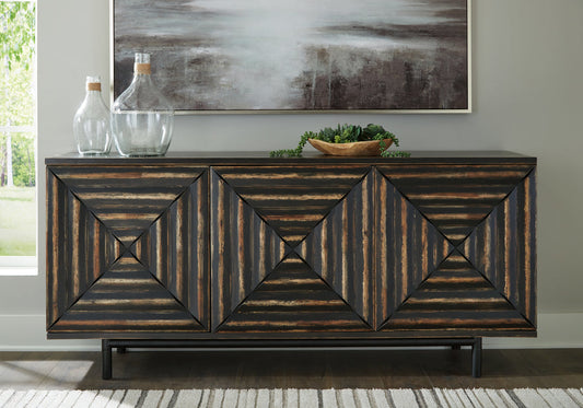Fair Ridge Distressed Black Accent Cabinet A4000573
