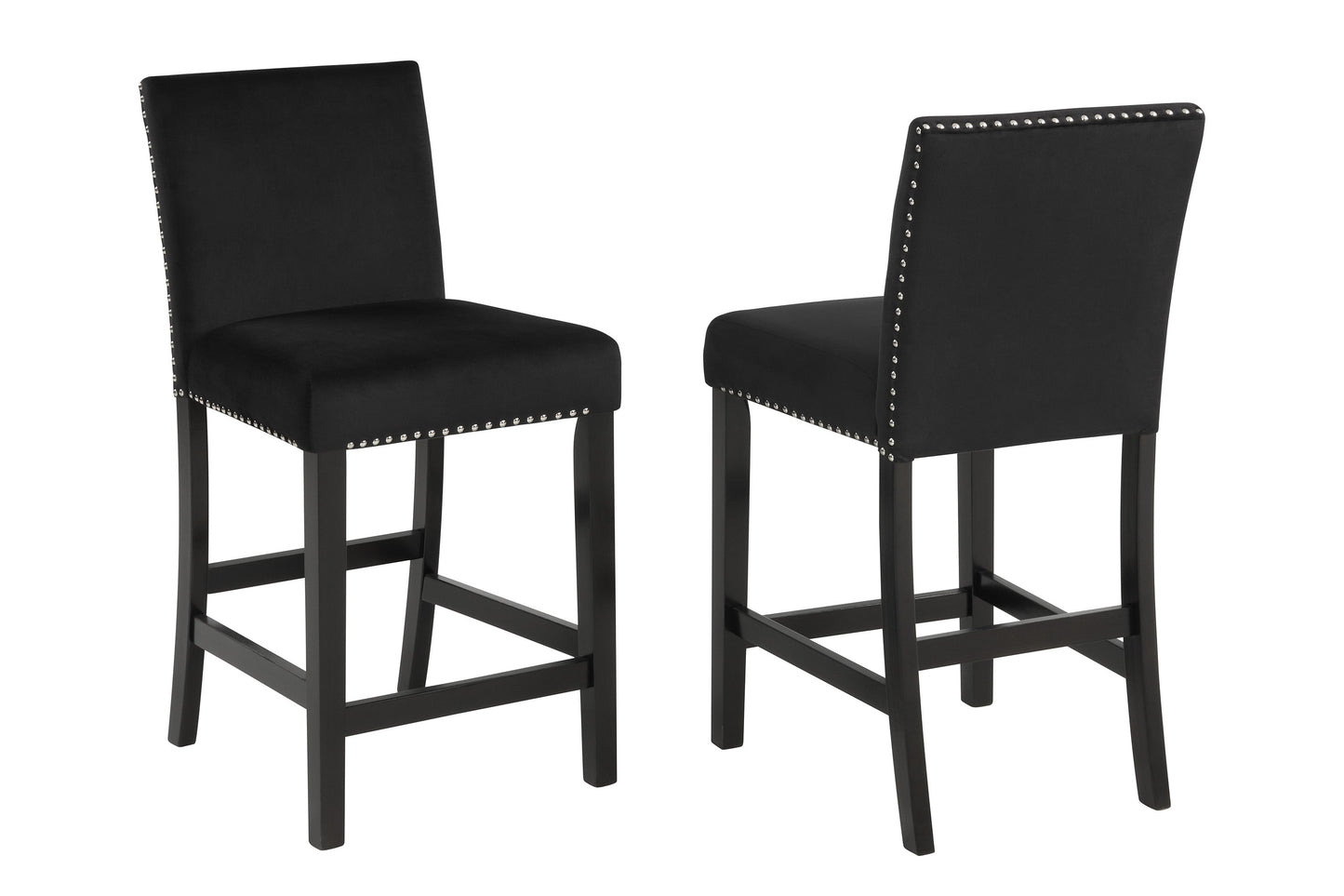 Lennon Black/Black Velvet 5pc Counter Height Set 1715