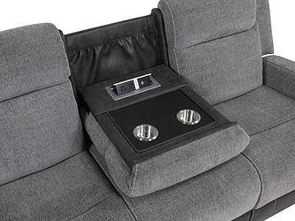 Nisa Grey Chenille/Air Leather 3pc Reclining Set S9871