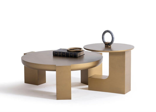 674 Gold Coffee with End Table